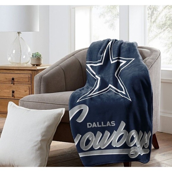 Dallas Cowboys Royal Plush Raschel Throw Blanket, SUPER Thick/Soft! Blue 50"x60" - Picture 1 of 5